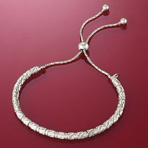 Italian Sterling Silver Cylinder Bead Bracelet